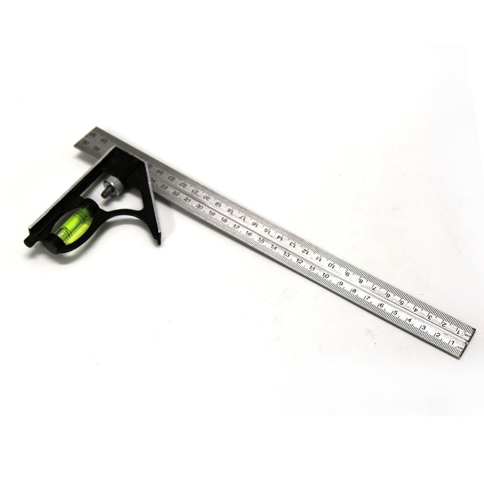 ADJUSTABLE 300mm (12") ENGINEERS COMBINATION TRY SQUARE SET RIGHT ANGLE