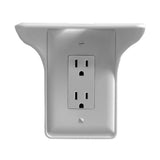 Wall Outlet Shelf Power Perch, White/Black/Almond