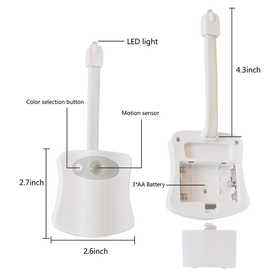 Motion Sensor LED Toilet Light with 16-Colors