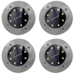 Solar Powered LED Disk Light (4-Pack)