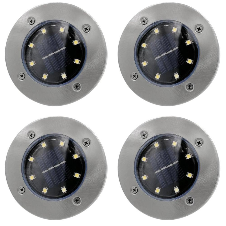 Solar Powered LED Disk Light (4-Pack)