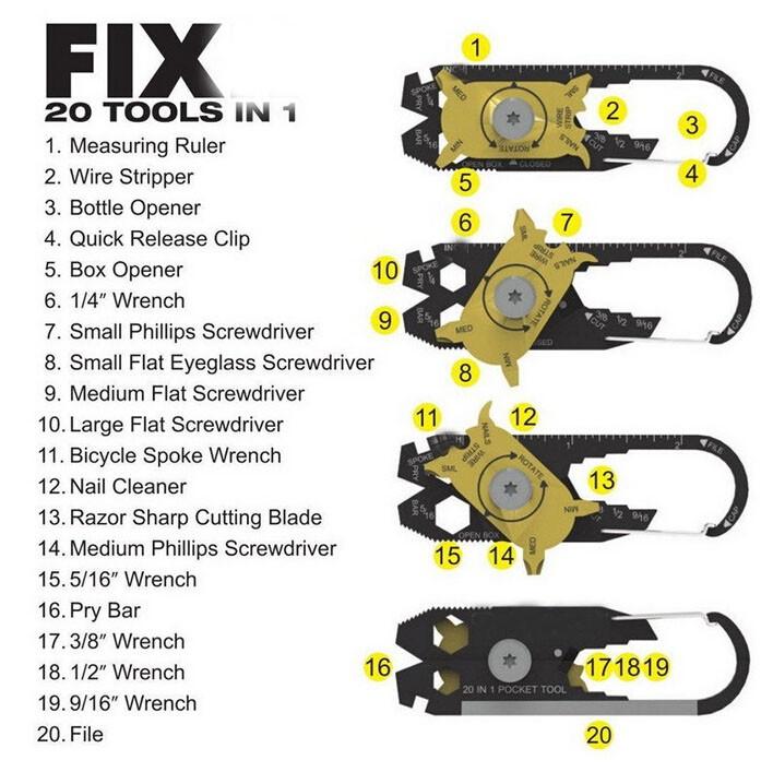 20 in 1 Pocket Multi Tool Keychain